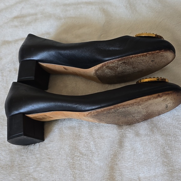 Gucci GG Gold Studded Interlocking Logo Low Block Heel Pump Sz 40.5 - Picture 6 of 13